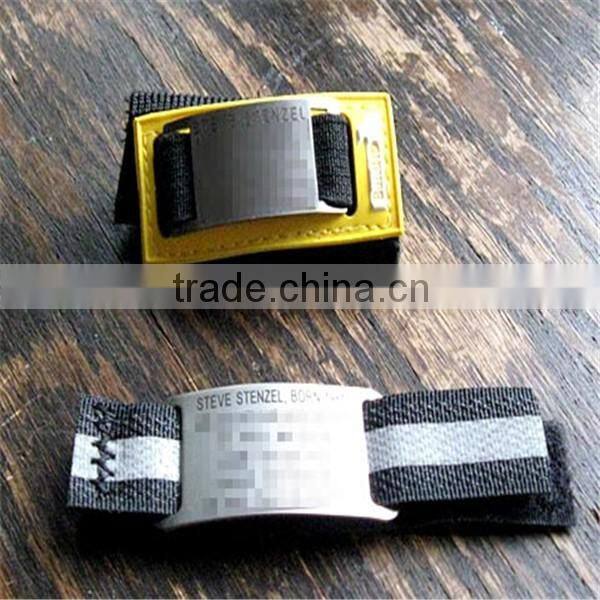 id watch tag engrave metal silicone id bracelet metal tag