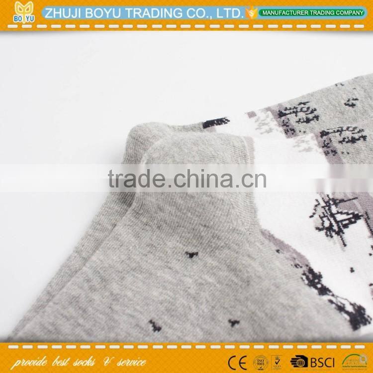 BY-161408 Lady cotton socks; China painting socks crew sock; wholesale cotton socks