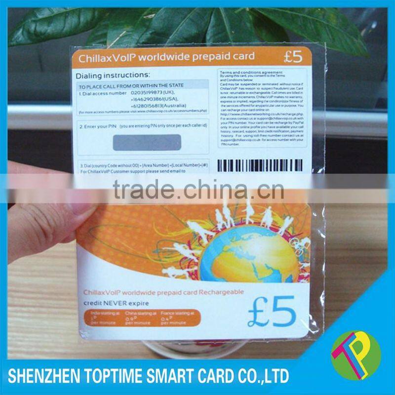 Paper prepaid scratch card