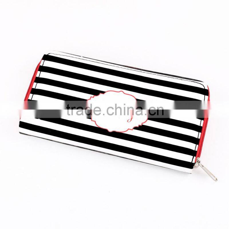 Personalized lovely striated pattern wallet purse