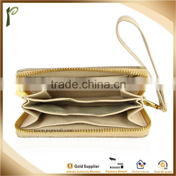2014 Hot Fashion leather Purse,zipper leather Purse
