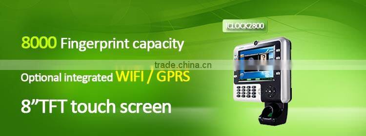 Touch Screen Free Software TCP/IP Network Fingerprint Scanner Biometric Door Access And Attendance (HF-Iclock2800)