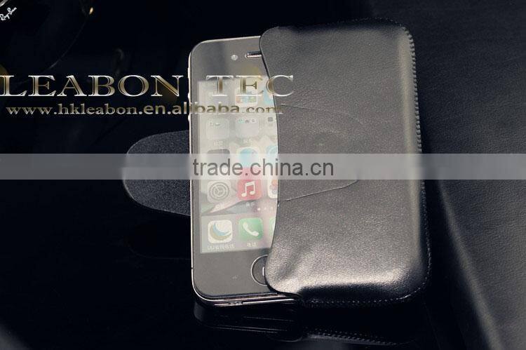Window Smart view leather flip cover case for iphone 4 phone case