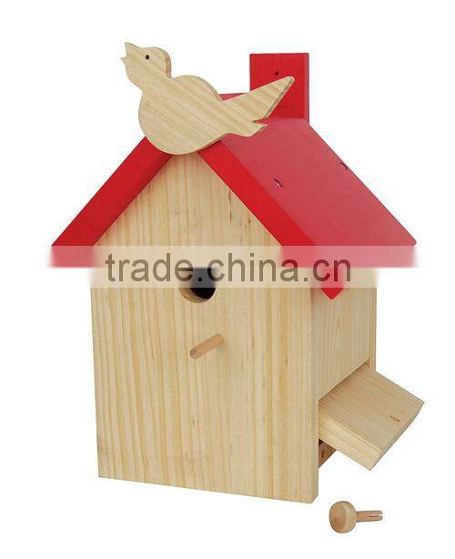 FSC promotion new cheap wooden bird house wholesale