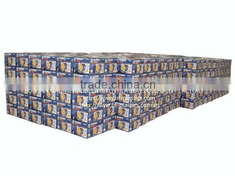 Yellow inducstial PVC fire-retardant flexible ventilation ducting with carry bag