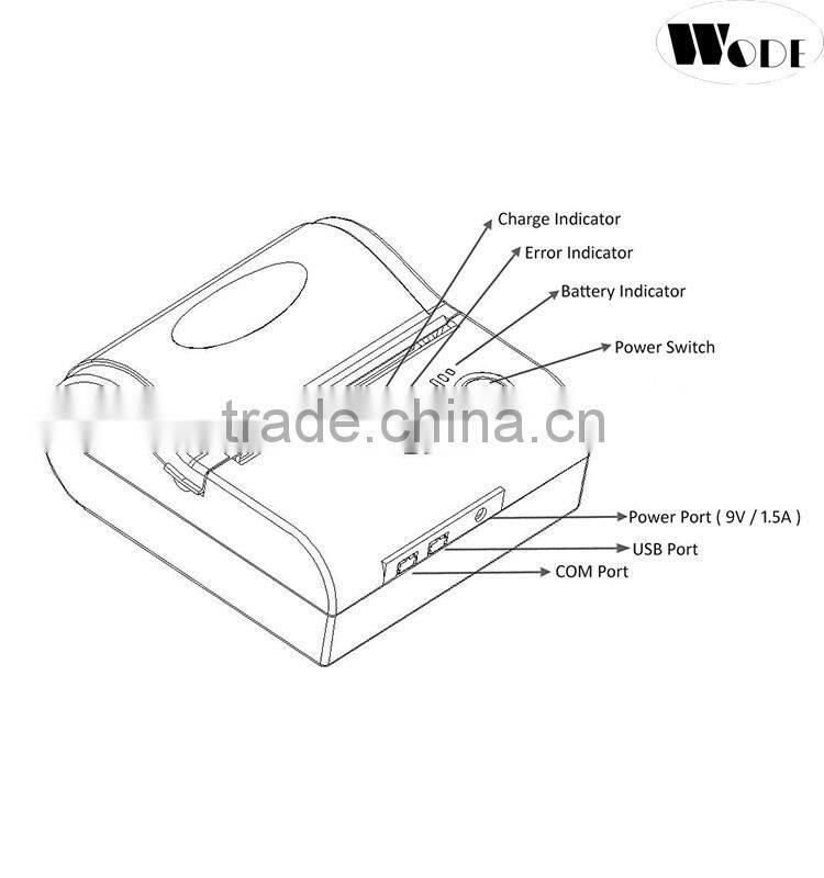 80mm mini mobile bluetooth receipt printer portable thermal printer for Android and IOS