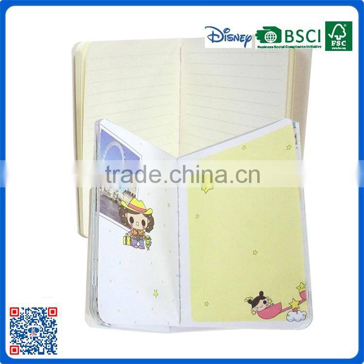 2016 wholesale PVC plastic cover kids notebook a6 size for promotion gifts