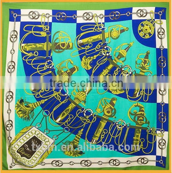 140*140cm Saber Dance pattern silk scarf/scaves/stole/shawl