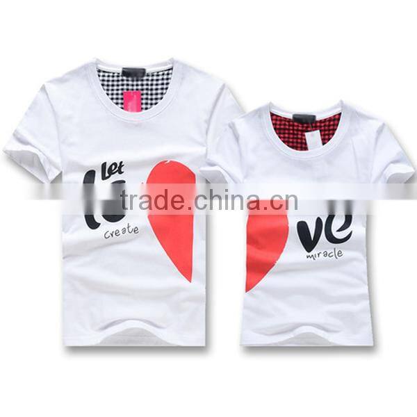 Cotton printing t-shirt for lover , cute couple t-shirt designs , unisex design couple t-shirt (lyt0300070)