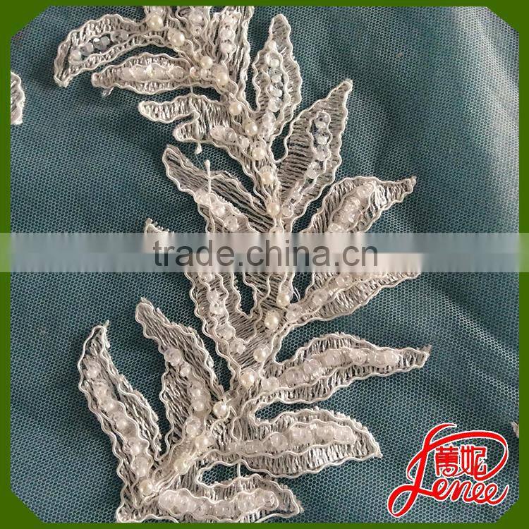 Reasonable Price Leaf Style Mesh Embroidery Fabric China Supplier Wholesale