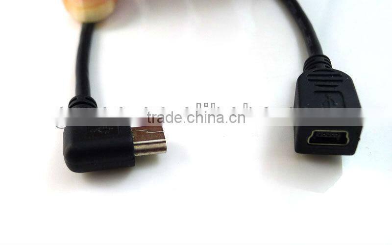 20CM Right Angle Mini USB B Male To Female Extension Cable