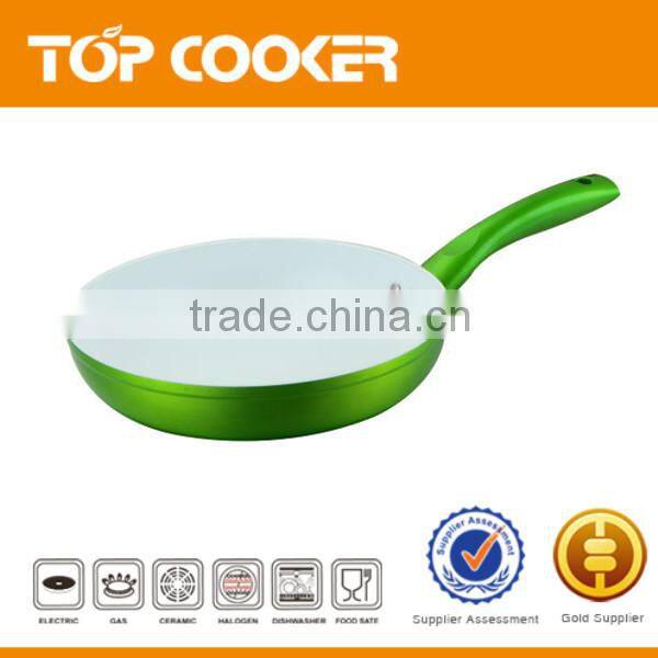 aluminium ceramic frying pan with metallic paint