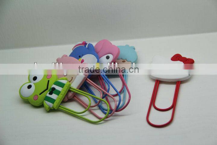 NEW silicone cute Cartoon Cat Paperclip Bookmark Paper Clips