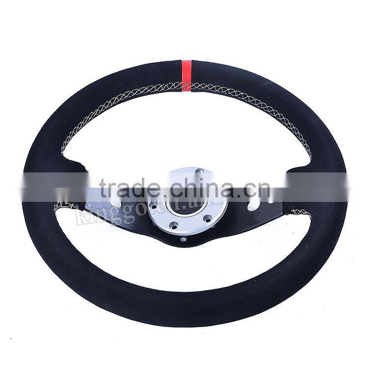 Factory Direct Racing 14 Inch Suede Styling Auto Steering Wheel Sport