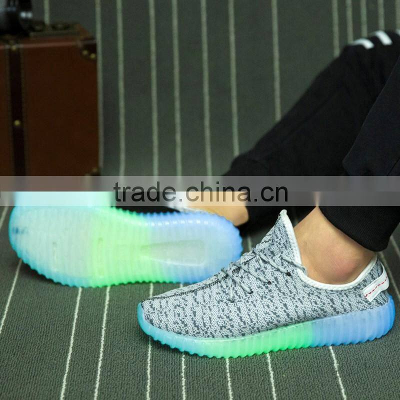 Hot selling reflect light shoes reflect sole flyknit sport shoes CASUAL SHOES