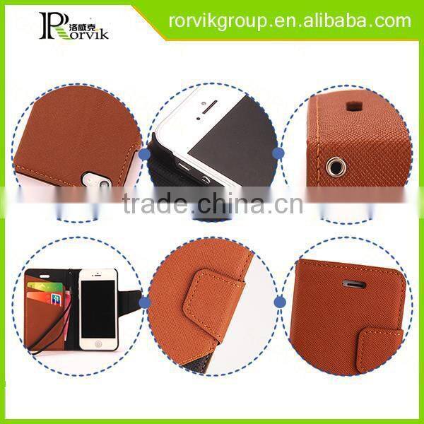 High Quality Flip Phone Protective Case Cross Pattern Cover Wallet Case for iphone 5 5S SE with Card Slot
