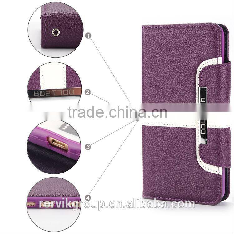 2 in 1 Wallet Leather cell phone case for iphone 6 plus