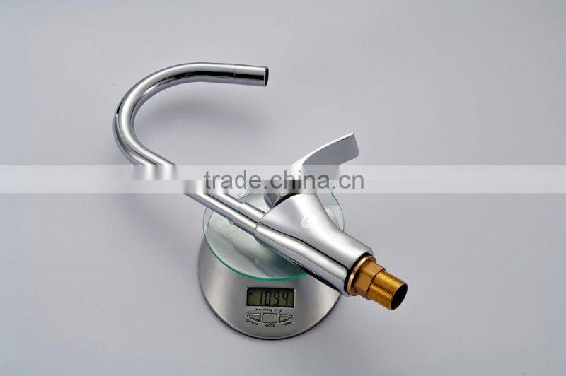 Single lever pull out spray kitchen sink faucet