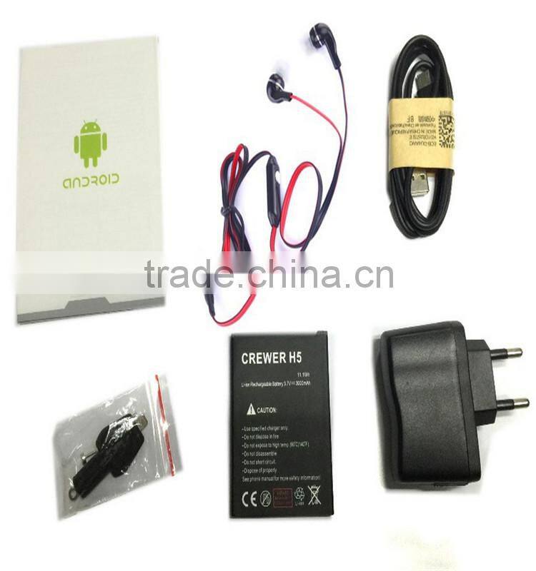 CREWER H5 Waterproof Phone 5 inch IPS Screen 512MB RAM 4GB ROM Android 4.4 3G WCDMA GSM Dual Sim Smart Phone