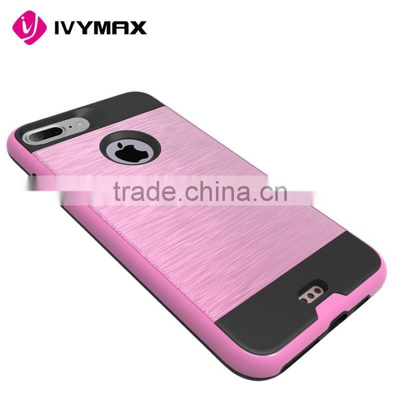 Rugged hard back shockproof phone case for iphone 7 plus hybrid plastic covers