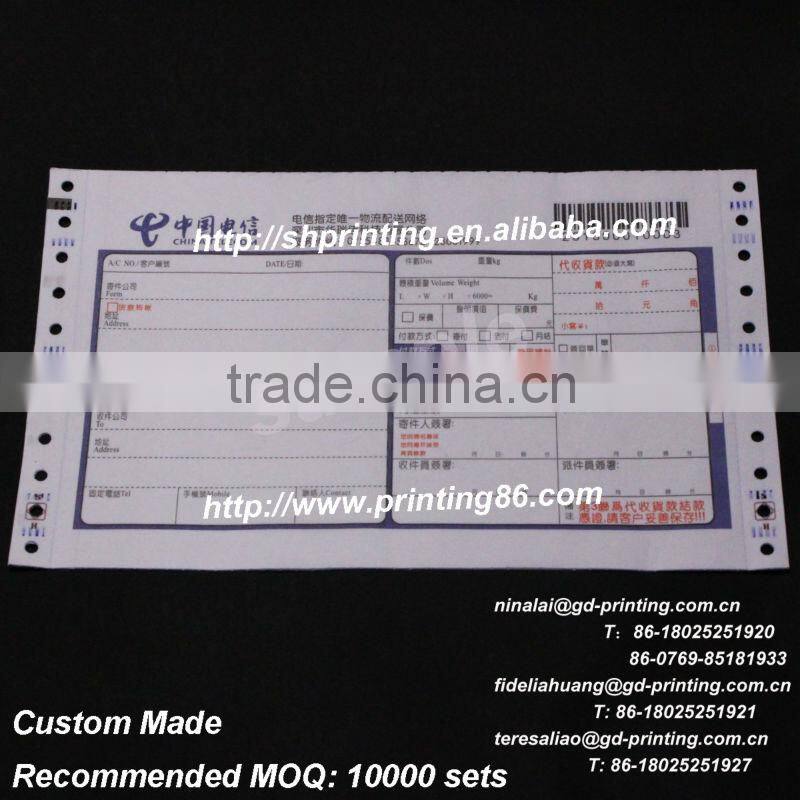 Personalized air consignment note printing