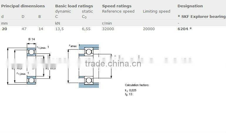 NTN ball bearing 6204
