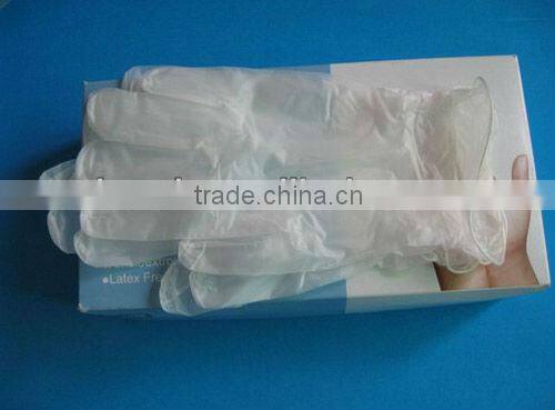 disposable yellow vinyl glove/clear and blue vinyl glove