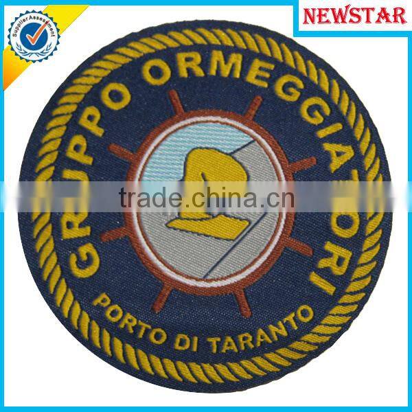 Customized design woven embroidery badge