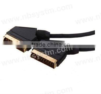 gold plated 21pin Scart cable (male to male)