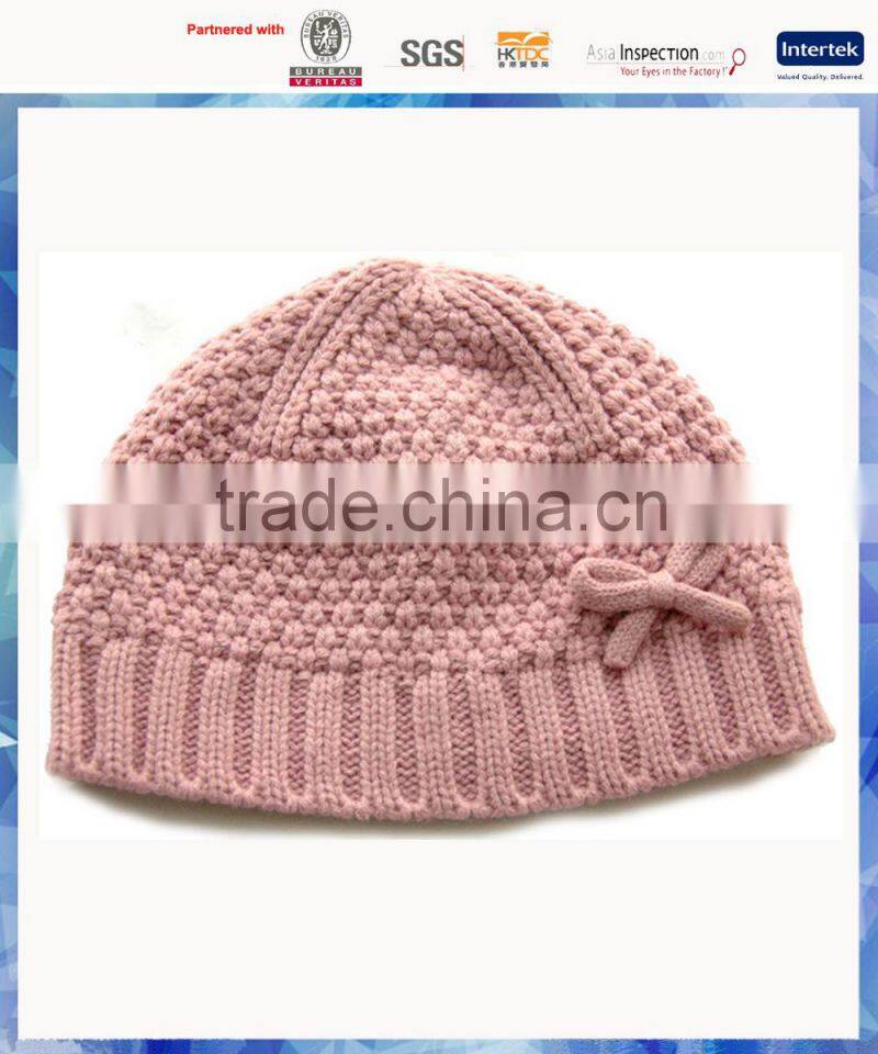 pink popcorn knit girls fashion knitting beanie hat