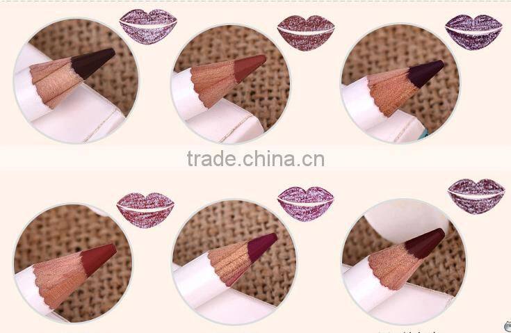 MENOW Makeup Hot Selling Wood Lip liner Pencil,Turelips liner Set