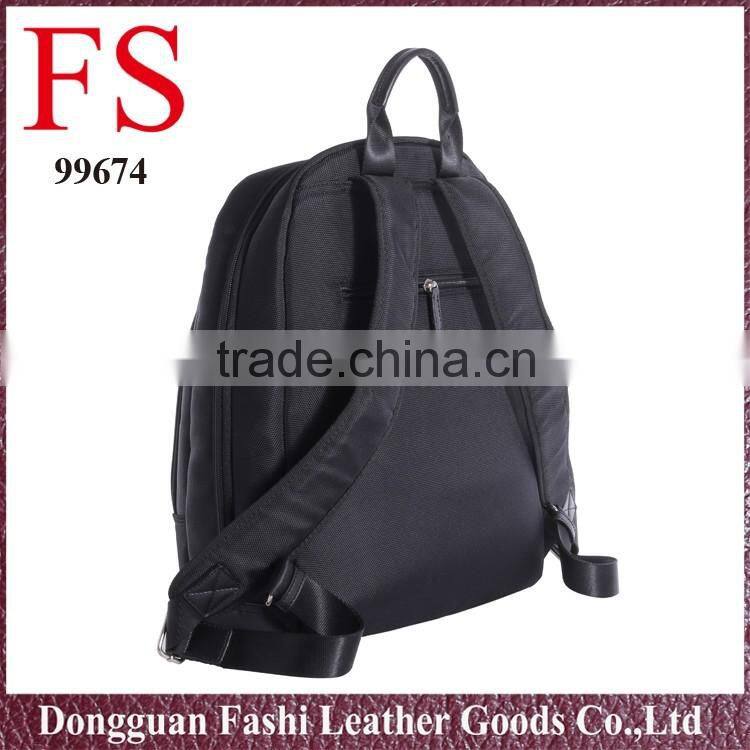 2016 Wholesale simple fashion design black luggage bags nylon adjustable men's backpack