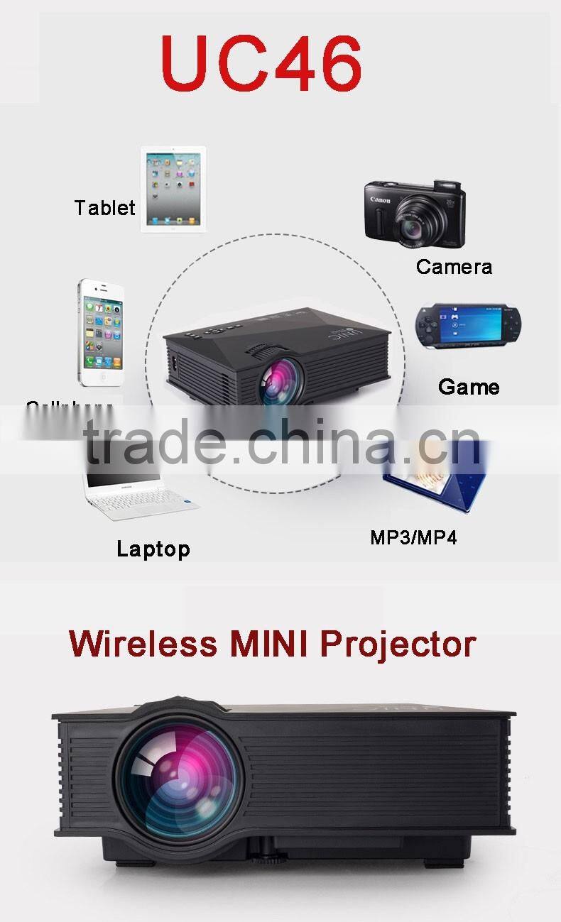 UC46 Lcd projector with led lamp,LED Proyector,video wifi wireless home office projector