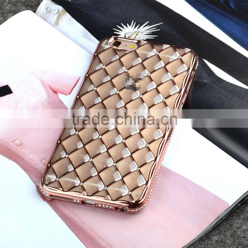 C&T Luxury Bling Rhinestone Frame Slim Clear TPU bumper case for Apple Iphone 6s