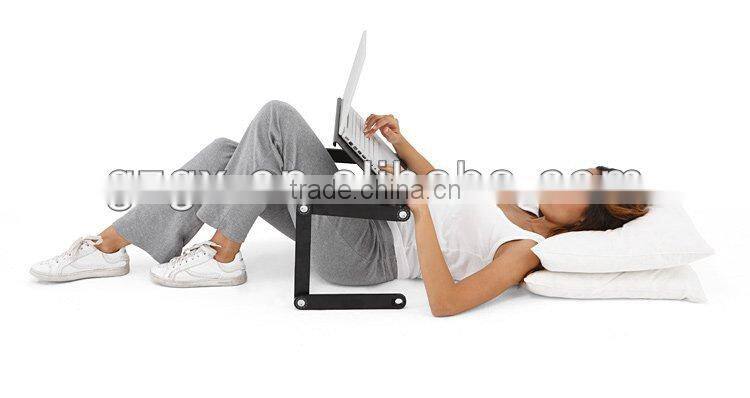 GX-07 Adjustable aluminum stackable portable laptop table/desk with USB fan