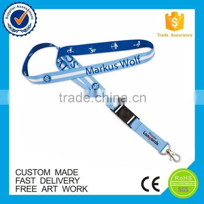 Hot sale logo printed custom polyester lanyard with metal hook