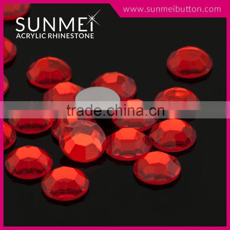In Stock Items Round Shape Flat Back Acrylic Rhinestones for Nail Art
