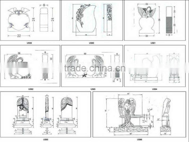 Natural granite stone made Janpanese style cemetery tombstone