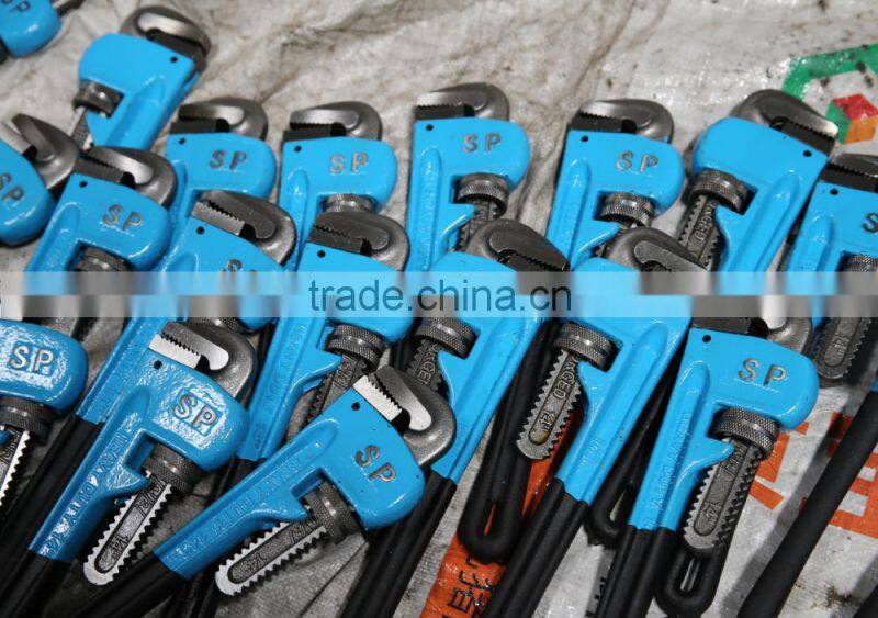 Free sanple Stilson Type Heavey Duty Pipe Wrench with Dipped Handle
