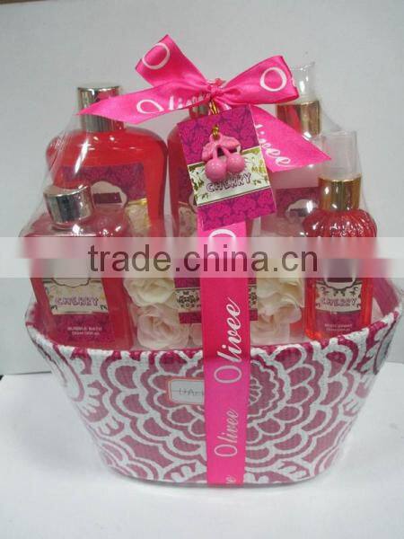 Shower gel body wash straw basket set