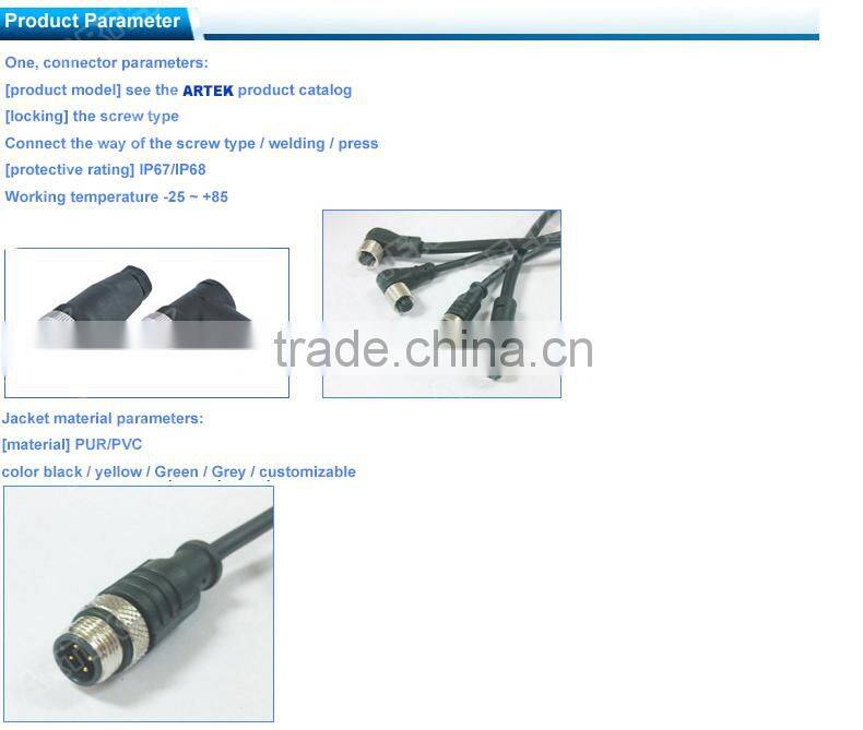 waterproof connector M8 4 pole assembly type waterproof head sensor waterproof connector