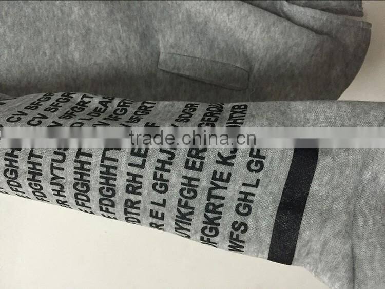 Wholesale 2016 Fashion Women Slit Back Letters Printed Hoodies Ladies Alphabet Long Velvet Zip Up Custom Hoodie Manufacturers