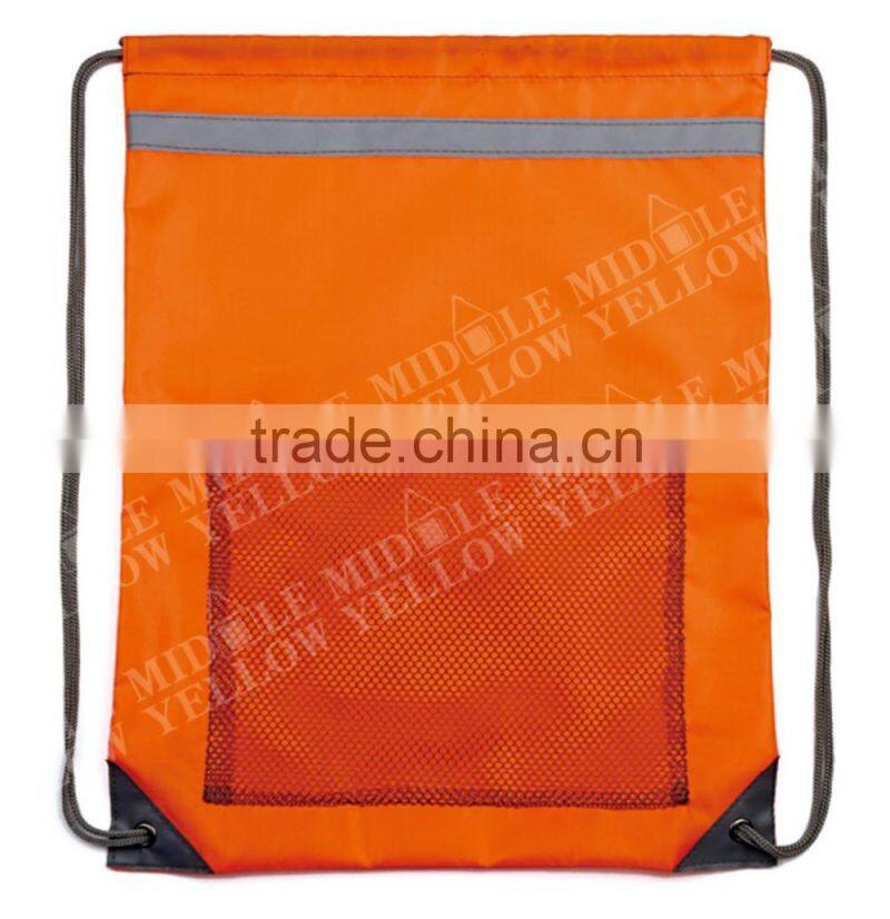 2016 factory wholesale cheap promotional nylon sport mesh drawstring backpack bag