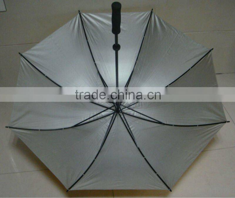 28inch yellow cheap double ribs windproof golf umbrella