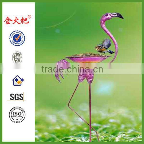 Beauty garden stake with red-crowned crane design