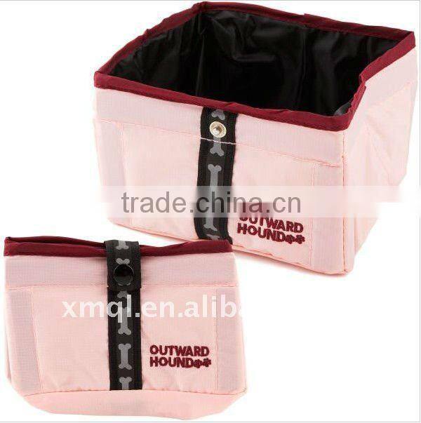 Various color and shape pet food bowl with high-end fabric, tape and zipper