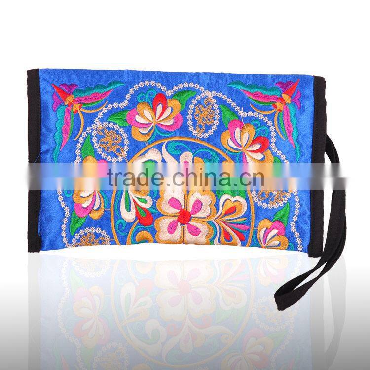 2014 Latest designer embroidery flower bags women wallets &purse clutch bags