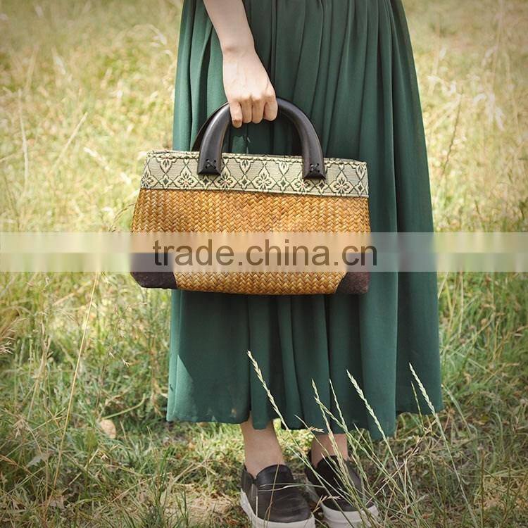 High quality straw bags beach handmade tote bags thailand straw bag summer beach bags