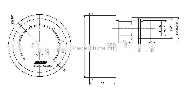 PT124Y-625 axial installation homogenizer diaphragm pressure gauge
