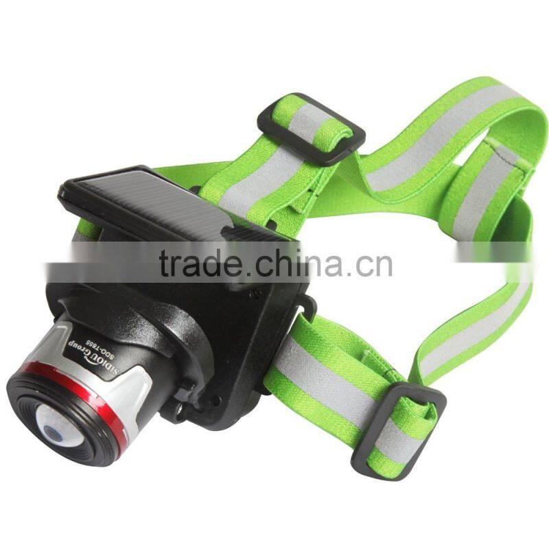 Sidiou Group XPE 5W Spotlight Solar Charging Light Headlamp Headlight UK/EU Plug Flashlight Head Torch Light To Bike Camping